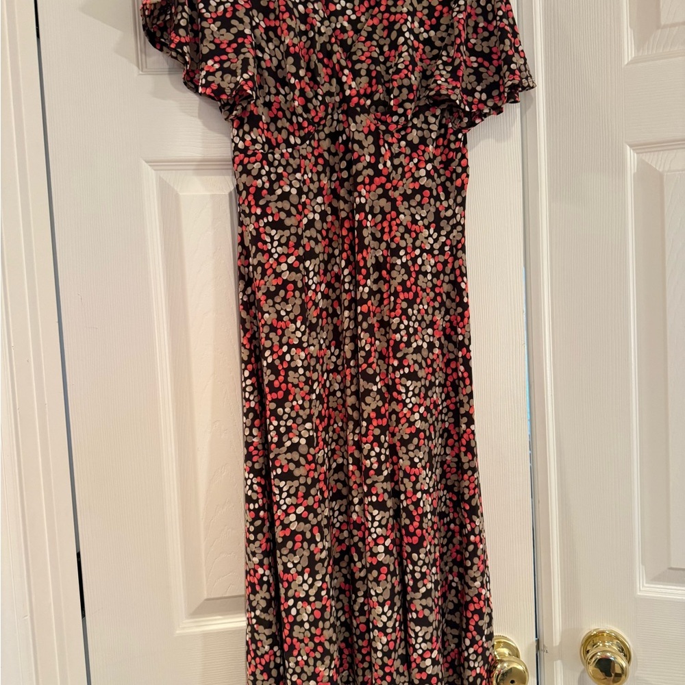 Chaps Brown Polka Dot Dress